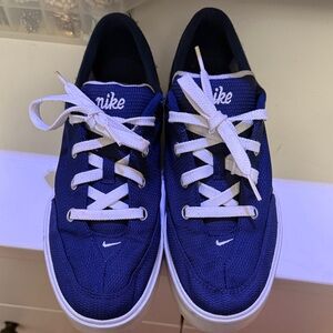 Rare Vintage Nike Canvas Royal Blue Sneakers with White Laces